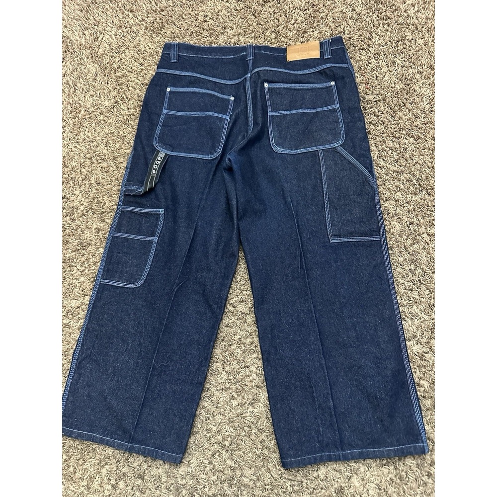 VINTAGE Y2K Edge Jeans Blue Baggy Carpenter Hip Hop Skateboarder Men Size 36x34